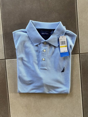 Nautica Polo T-Shirt new with tags, size Medium, baby blue, 100% cotton