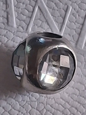 Charm for Pandora bracelets with three transparent crystals silver s925 like new