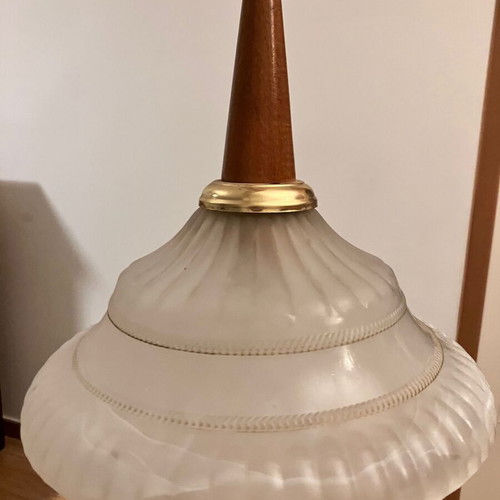 Ceiling light like new, glass and metal, 30 cm diameter