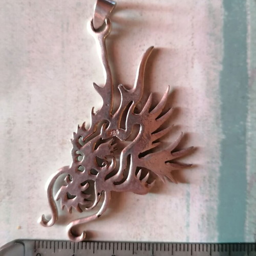 Silver 925 pendant with tribal dragon new
