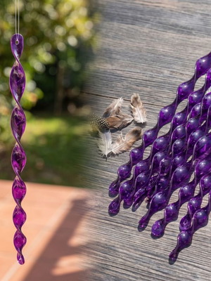 Bird Repellent Spiral Rods Set 12, 35cm, like new, purple plastic