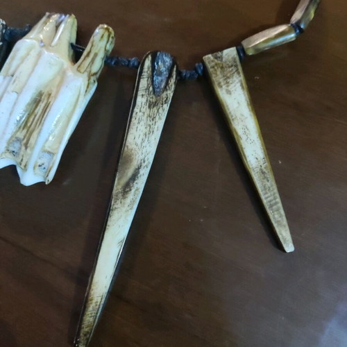 Collectible Argentine necklace like new made of bull bones