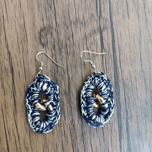 Handmade crocheted earrings with unique designs