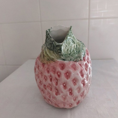 Handmade faience pitcher hand-painted new