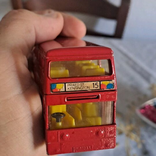 Double-decker bus used from London, made in England