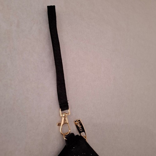 KIKO Milano velvet pouch with glitter new, black wristlet bag