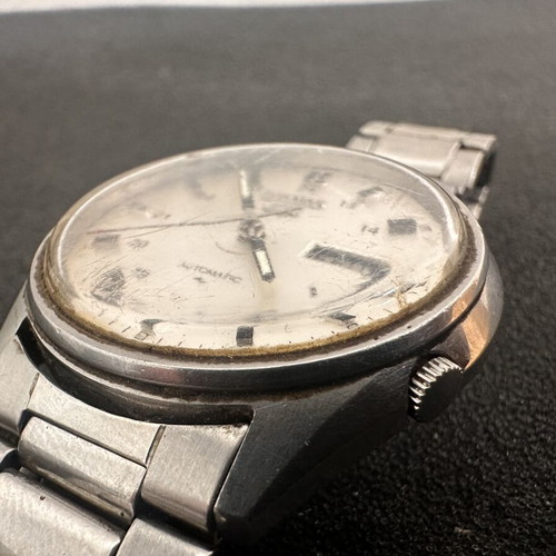 Seiko 5 vintage 70s automatic wristwatch used, silver