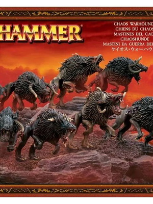 Chaos Warhounds Warhammer miniatures used, set of 6