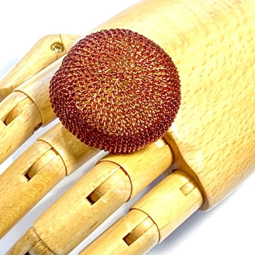 Soninke French Large Cooper Ring with Traditional Woven Design