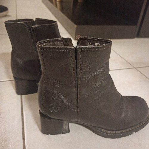 Timberland ankle boots used, brown leather, size 37