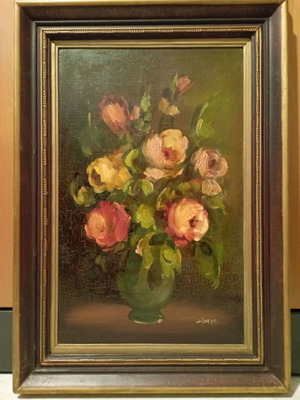 Authentic oil painting paste technique new with wooden frame