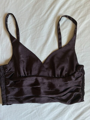 Zara Satin Smocked Crop Top size XS like new, black