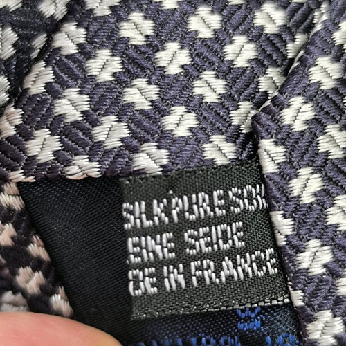 100% Silk Men's Tie Cerruti 1881 Like New Black White