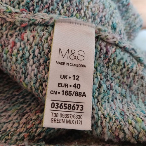 Marks & Spencer cardigan multicolor used, size UK 12