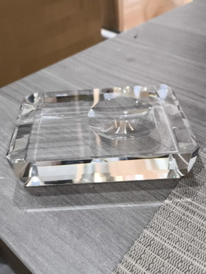 Crystal ashtray new, suitable for office