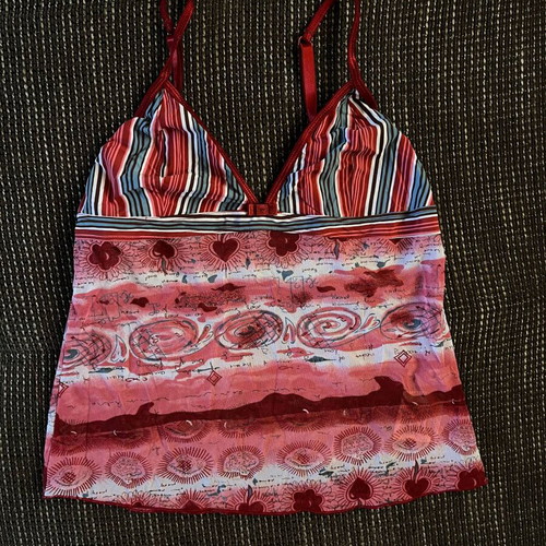 Y2K Cami Top like new, colorful red pink blue print