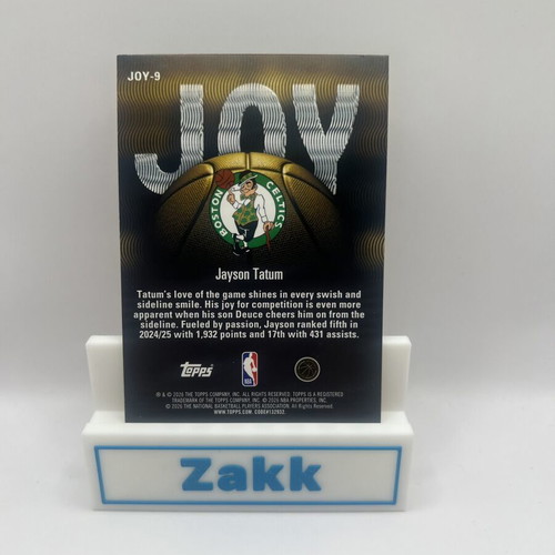 2025-26 Topps NBA Hoops Jayson Tatum Joy Case Hit SSP Boston Celtics card like new
