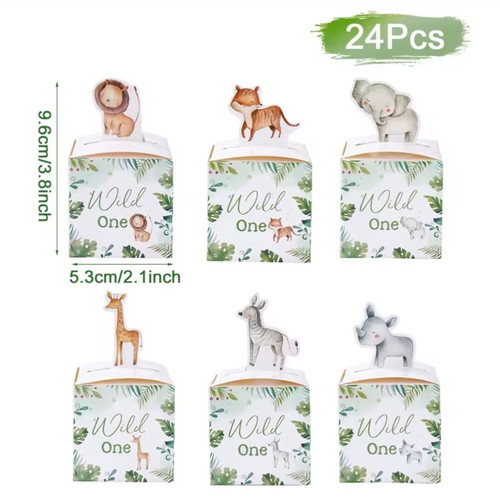 Candy boxes new, pack of 24 with jungle theme