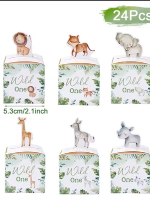Candy boxes new, pack of 24 with jungle theme