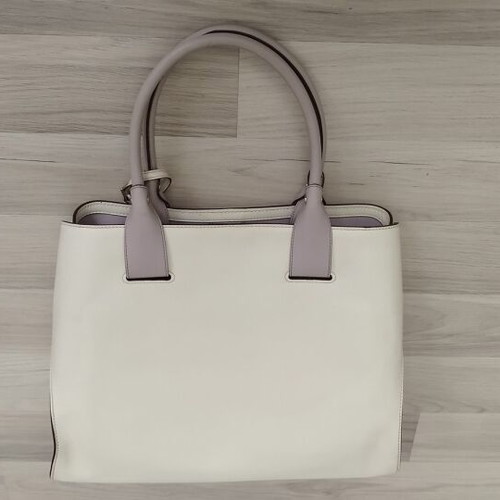 Tod's Leather Cape Tote Bag used, cream color