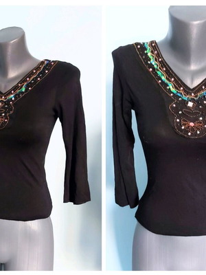 Za Za trendy blouse with stone and sequin decoration like new