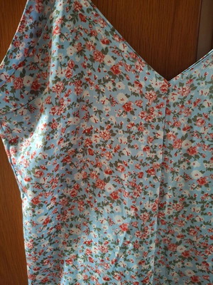 Floral long jumpsuit used, XL, blue and red