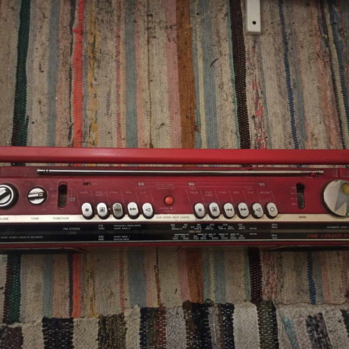 Sanyo vintage radio cassette player used, stereo metal