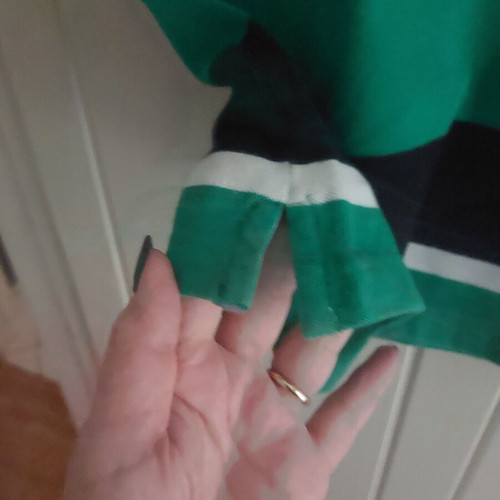 Striped shirt with buttons used, size L, green and blue
