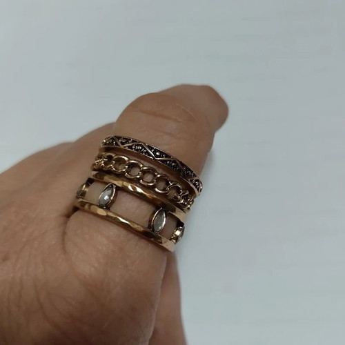 Set of 3 bronze rings, like new, size 59