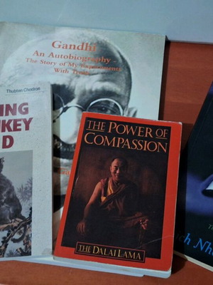 Books by Gandhi, Dalai Lama and Buddhist used, English