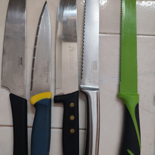 Knives used, set of 7 with IKEA, Edelstahl, Tramontina and Gala