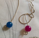 Handmade earrings like new, multicolored