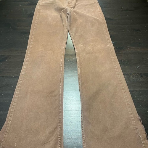 Stradivarius brown denim pants like new, slim mid-rise flare size M