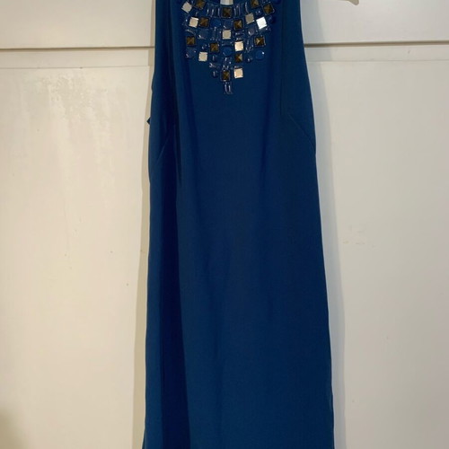 Abiye dress like new, blue midi with open back, size S