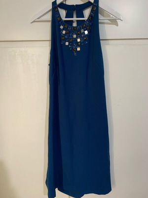 Abiye dress like new, blue midi with open back, size S