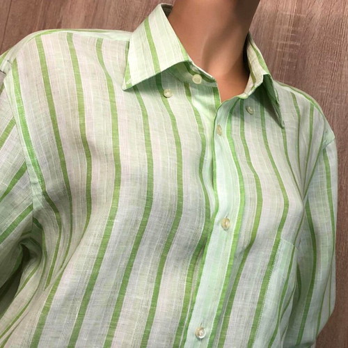 Oxford Company shirt new, size M, white and green linen