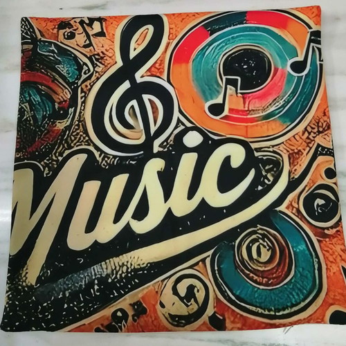 Decorative pillowcase Music 40x40 cm, new, velvet material