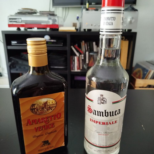 Amaretto Venice and Sambuca Imperiale liqueurs sealed, 20 years old