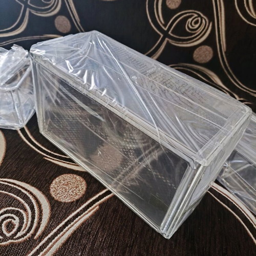 Set of 3 transparent jewelry boxes new with 3 drawers, 3 compartments and box