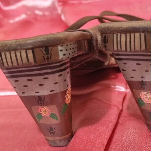 Women's hand-painted suede sandals size 39, used