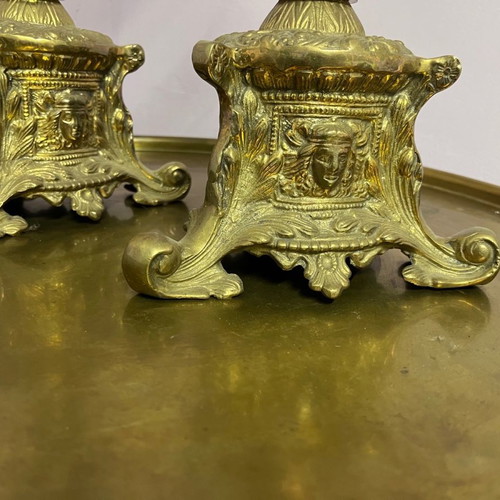 Brass candlesticks used, set of 2, solid
