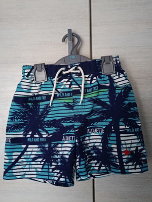 Alouette boys' swim shorts, white and blue, size 128 cm