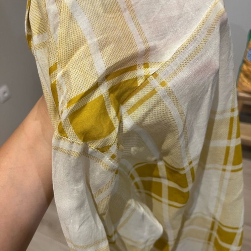 Vintage shirt used with semi-transparent fabric and round button