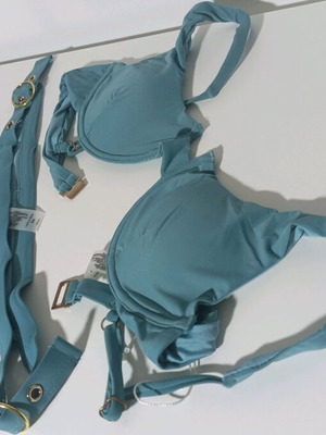 Bikini set new, petrol color, size M/L with underwire top