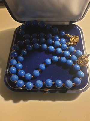 Lapis Lazuli necklace and bracelet new, blue royal color