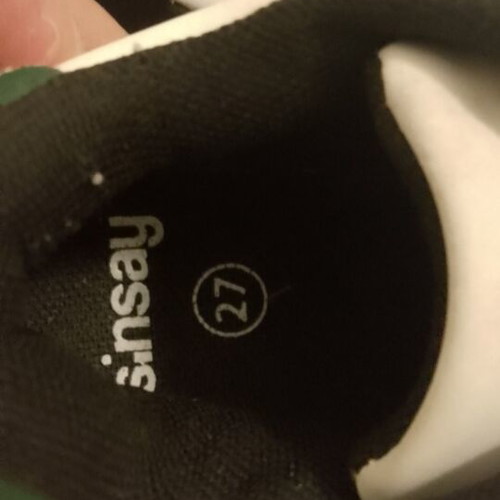 Sinsay athletic shoes size 27 used, green, slight front paint needed