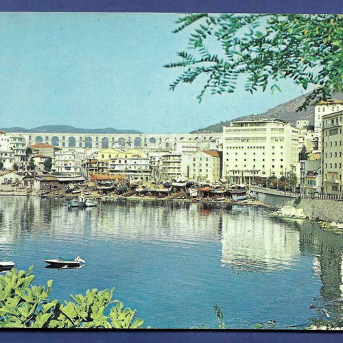 Kavala Postcard Used View Towards Roman Aqueduct