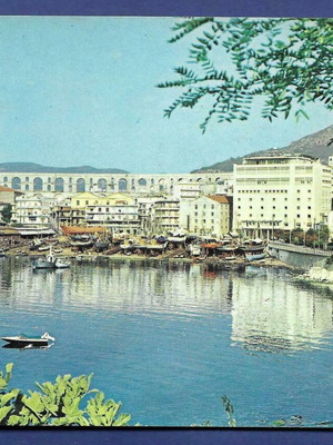 Kavala Postcard Used View Towards Roman Aqueduct