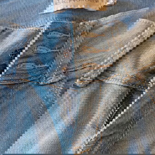 Bershka women's denim pants like new, small 36, blue turquoise