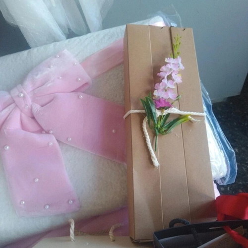 Complete baptism package new with dress, oil cloths, candle and accessories